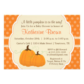 Little Pumpkin Baby Shower Party Invitation