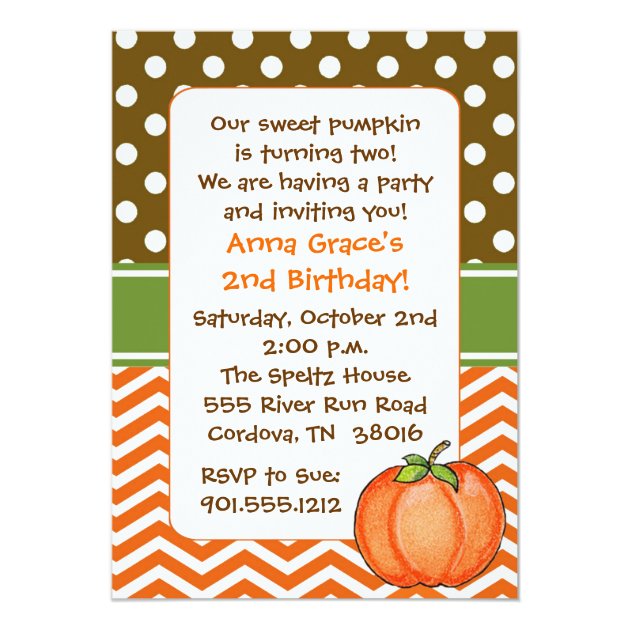 Little Pumpkin Birthday Invitations