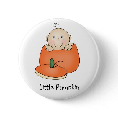 Little Pumpkin button by holiday_tshirts