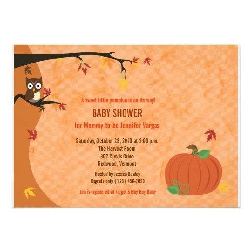 Little Pumpkin Fall Autumn Baby Shower Invitation (front side)