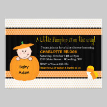 Little Pumpkin Halloween Baby Shower Invitations invitations