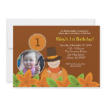 Little Pumpkin Thanksgiving 5x7 Photo Birthday Invitations