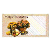 Little Pup's Thanksgiving photo card