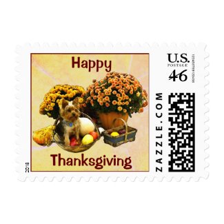 Little Pup's Thanksgiving postage stamp