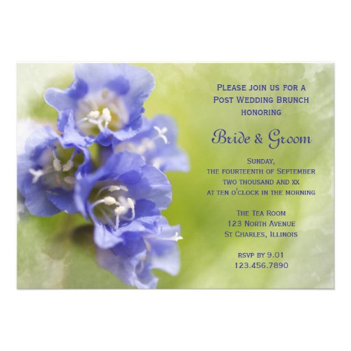 Little Purple Flowers Post Wedding Brunch Invite