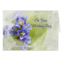 Little Purple Flowers Wedding Day Card
