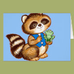 Little Raccoon and Frog Card