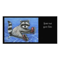 Little raccoon photo greeting card