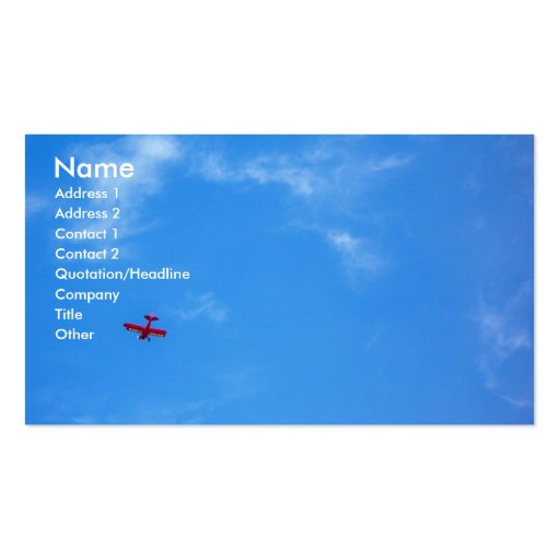Little Red Airplane Business Card Template