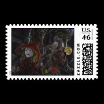 Little Red and Friends postage stamps