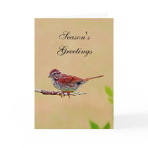 Little Red Bird Season's Greetings Card
