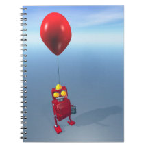 Little Red Birthday Robot 1 Notebook