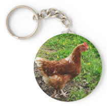 Little Red Chicken  - Free Range Egg Layer Keychain