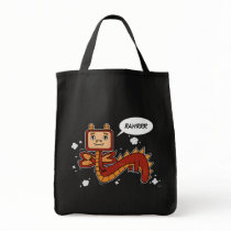 Little Red Dragon - Grocery Tote bags by andymcnally Little Red Dragon - Grocery Tote bags