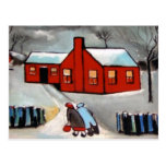 LITTLE RED HOUSE SNOW SCENE POST CARDS