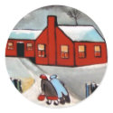 LITTLE RED HOUSE SNOW SCENE stickers