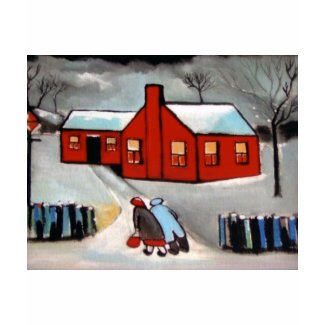 LITTLE RED HOUSE SNOW SCENE shirt