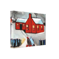 (Little red house Wrapped Canvas) wrappedcanvas