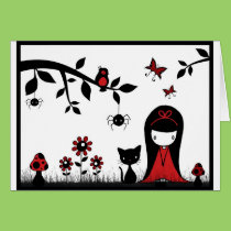 Little Red Ribbon Head cards