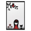 Little Red Ribbon Head Stationery by littleamylee Little Red Ribbon Head Stationery