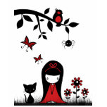 Little Red Ribbon Head t-shirts