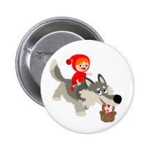 Little Red Riding Hood and The Wolf Button Badge