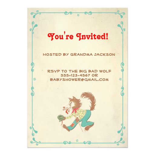 Little Red Riding Hood Baby Shower Invitations