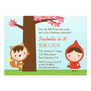 Little Red Riding Hood Big Bad Wolf Birthday Party Invites