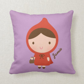 Little Red Riding Hood Fairytale Girls Bedroom Throw Pillow