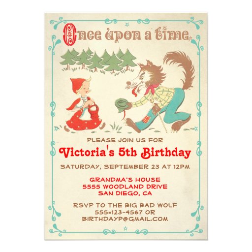 Little Red Riding Hood Party Invitations
