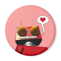 Little Red Robot Love Magnet magnets
