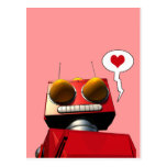 Little Red Robot Love Postcard