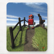 Little Red Robot Mousepad