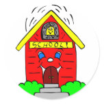 Little Red Schoolhouse Round Sticker
