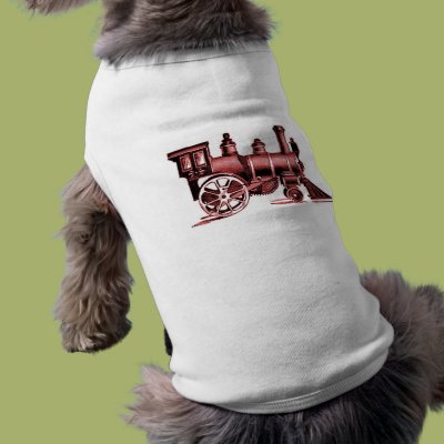 Little Red Train Doggie Tshirt Zazzle_petshirt