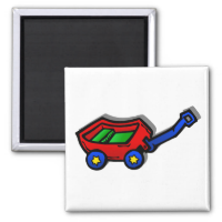 little red wagon 2 inch square magnet