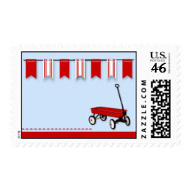Little Red Wagon Postage Stamps