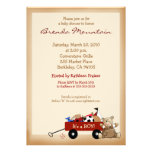 Little Red Wagon Sports Theme Boy Baby Shower Custom Announcement