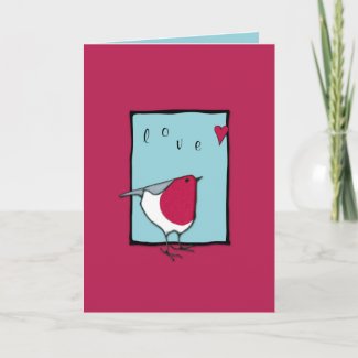 Little Robin blue Valentine Card card