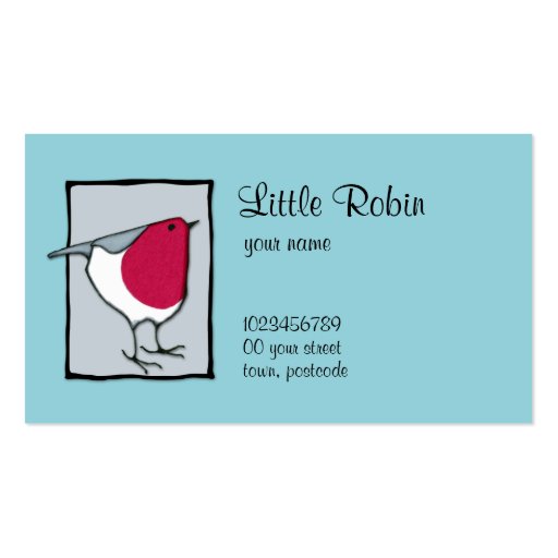 Little Robin grey Business Card (front side)