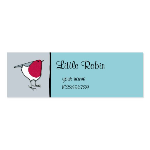 Little Robin grey small Business Card (front side)