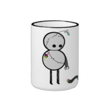 Little robot with broken arm mug