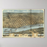 Little Rock Arkansas 1871 Panoramic Map posters