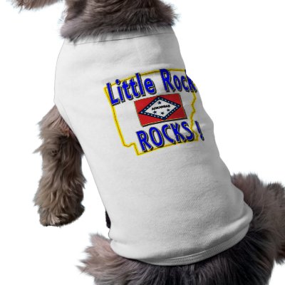 Little Rock Rocks ! (blue) Dog T-shirt by ArkansasDotCom