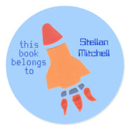 Little rocket bookplate sticker sticker