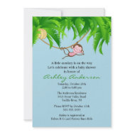 Little Safari Monkey Baby Shower Invitation invitation