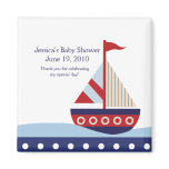 Little Sailboat Navy  Baby Shower Magnet Favor