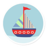 Little Sailboat Sail Away with me Envelope Seals Round Stickers