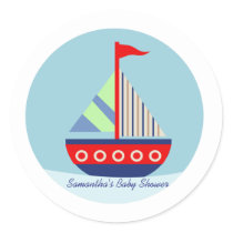 Little Sailboat Sail with me Favor Stickers