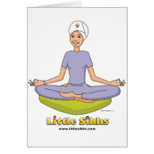 Little Sikhs Yoga Theme Greeting Cards